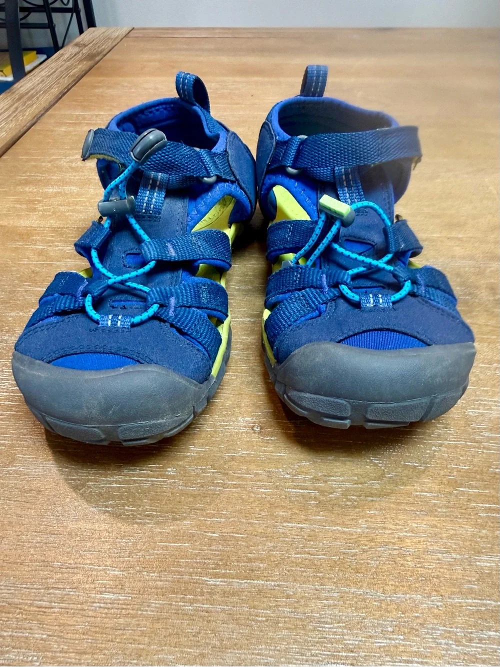Keen Kids Seacamp II CNX‎ Sandal Waterproof Naval Academy Chartreuse Size 3